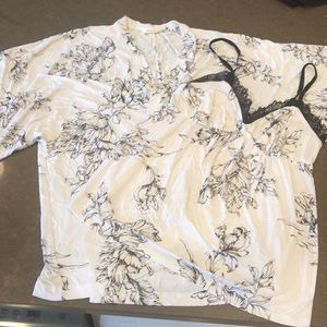 Soma COOL NIGHTS sleep set kimono open robe wrap & lace cami camisole top